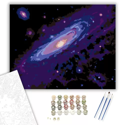 Spirálgalaxis és Kozmikus Háló - számfestő készlet - Számfestő.hu - 80×100cm - keret nélkül