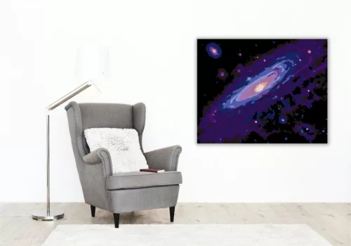 Spirálgalaxis és Kozmikus Háló - számfestő készlet - Számfestő.hu - 60×70cm - keretre feszítve