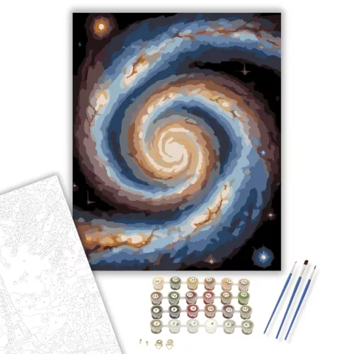 Spirálgalaxis Csillagokkal - számfestő készlet - Számfestő.hu - 50×60cm - keret nélkül
