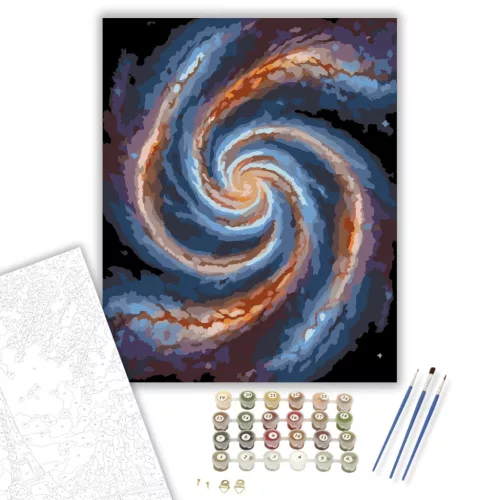 Dupla Magú Káoszspirál Galaxis - számfestő készlet - Számfestő.hu - 40×50cm - keret nélkül