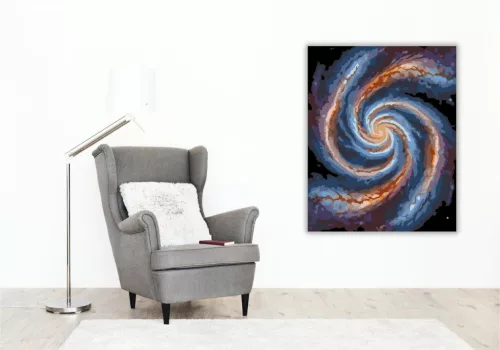 Dupla Magú Káoszspirál Galaxis - számfestő készlet - Számfestő.hu - 60×70cm - keretre feszítve