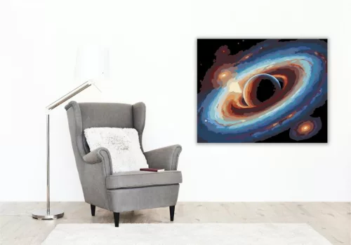 Gyűrűs Plazmagalaxis - számfestő készlet - Számfestő.hu - 40×50cm - keret nélkül