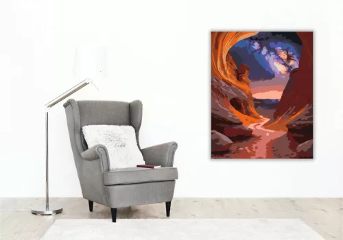 Barred Spirálgalaxis és Kanyon - számfestő készlet - Számfestő.hu - 40×50cm - Keret nélkül