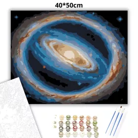 Gyűrűs Galaxis Fénylő Maggal - számfestő készlet - Számfestő.hu - 40×50cm - Keret nélkül