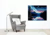 Éjszakai Hegyi Tó és Spirálgalaxis - számfestő készlet - Számfestő.hu - 40×50cm - keretre feszítve