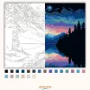 Éjszakai Hegyi Tó és Spirálgalaxis - számfestő készlet - Számfestő.hu - 40×50cm - Keret nélkül