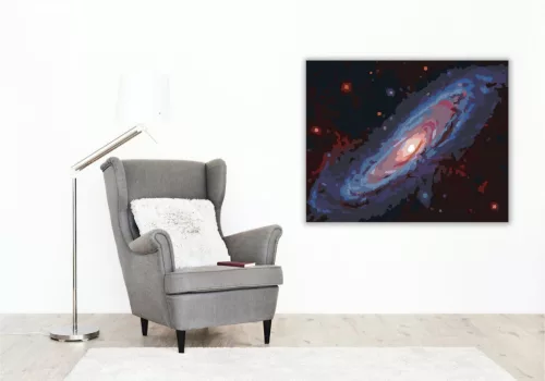 Spirálgalaxis Csillagködökkel - számfestő készlet - Számfestő.hu - 60×70cm - keretre feszítve