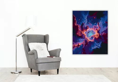 Fiatal Csillagok és Színes Köd - számfestő készlet - Számfestő.hu - 50×60cm - keret nélkül