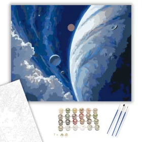 Neptunusz és Holdjai - számfestő készlet - Számfestő.hu - 40×50cm - keret nélkül