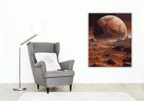 Mars Felszíne és Phobos - számfestő készlet - Számfestő.hu - 40×50cm - keret nélkül