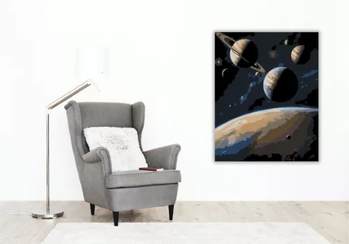 Bolygók Különleges Sora - számfestő készlet - Számfestő.hu - 40×50cm - keret nélkül