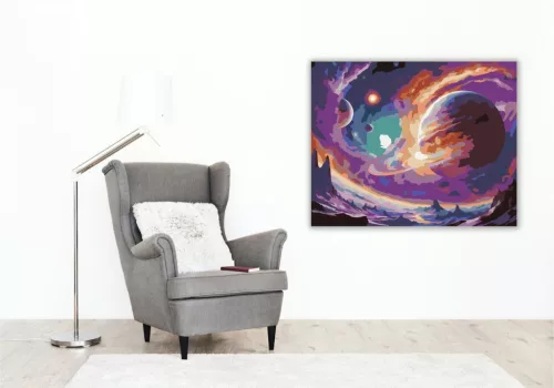 Gázóriás és Holdjai - számfestő készlet - Számfestő.hu - 50×60cm - keretre feszítve