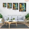 Éjszakai Parki Séta Színes Esernyőkkel - számfestő készlet - Számfestő.hu - 80×100cm - Keret nélkül