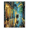 Éjszakai Parki Séta Színes Esernyőkkel - számfestő készlet - Számfestő.hu - 40×50cm - Keretre feszítve