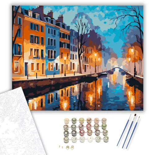 Éjszakai Csatorna Reflekciók - számfestő készlet - Számfestő.hu - 50×60cm - keret nélkül