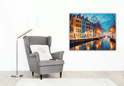 Éjszakai Csatorna Reflekciók - számfestő készlet - Számfestő.hu - 50×60cm - keret nélkül