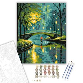 Fények és Eső Parki Híd - számfestő készlet - Számfestő.hu - 40×50cm - keret nélkül