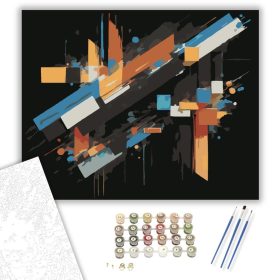 Digitális Absztrakt Geometria - számfestő készlet - Számfestő.hu - 40×50cm - keret nélkül