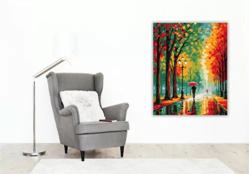 Őszi Színek Séta - számfestő készlet - Számfestő.hu - 80×100cm - keretre feszítve