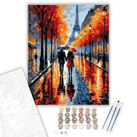 Párizsi Őszi Séta - számfestő készlet - Számfestő.hu - 40×50cm - keret nélkül