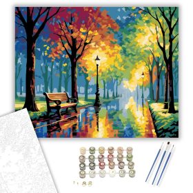 Színes Őszi Parki Séta - számfestő készlet - Számfestő.hu - 40×50cm - keret nélkül