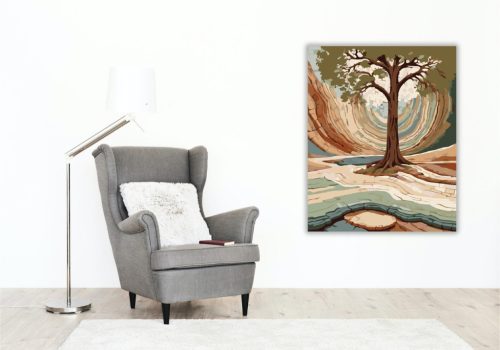 Természeti Rétegek Absztrakt Táj - számfestő készlet - Számfestő.hu - 40×50cm - keret nélkül