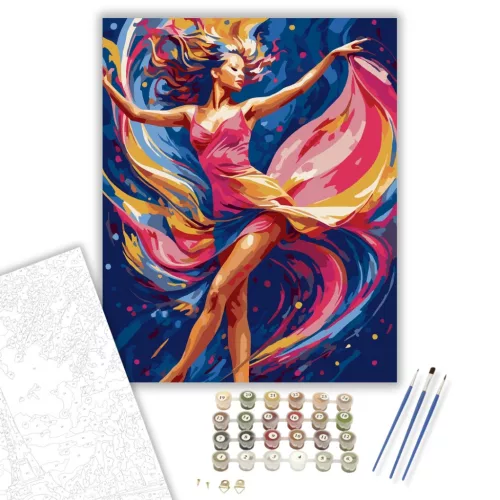 Táncoló Színek Kavalkádja - számfestő készlet - Számfestő.hu - 60×70cm - keret nélkül