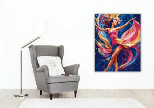 Táncoló Színek Kavalkádja - számfestő készlet - Számfestő.hu - 60×70cm - keret nélkül