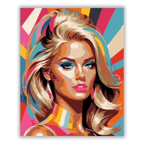 Színes Pop Art Portré - számfestő készlet - Számfestő.hu