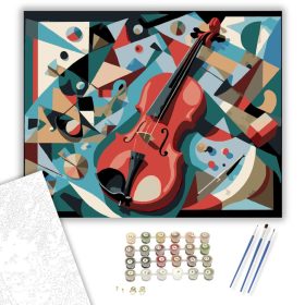 Kubista Hegedű Kompozíció - számfestő készlet - Számfestő.hu - 40×50cm - keret nélkül