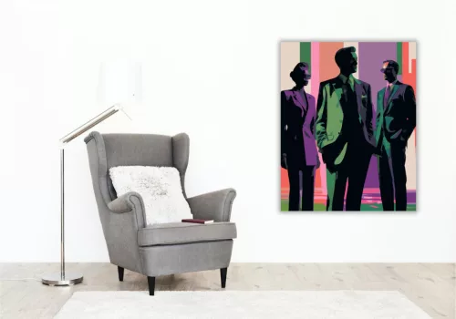 Absztrakt Árnyalatok Sziluettjei - számfestő készlet - Számfestő.hu - 50×60cm - keretre feszítve