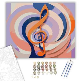 Zene Spirál Absztrakció - számfestő készlet - Számfestő.hu - 40×50cm - keret nélkül