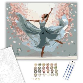 Táncos Lágyság Virágszirmokkal - számfestő készlet - Számfestő.hu - 40×50cm - keret nélkül