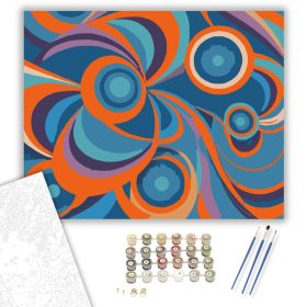 Kinetikus Ovális Absztrakció - számfestő készlet - Számfestő.hu - 40×50cm - keret nélkül