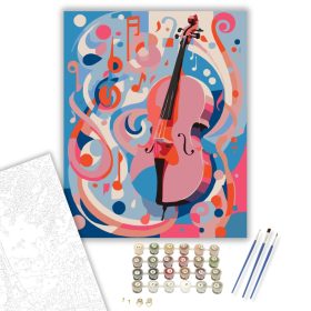 Jazz Hangszerek Absztrakt Ábrázolása - számfestő készlet - Számfestő.hu - 40×50cm - keret nélkül