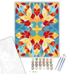 Kaleidoszkópikus Virág Absztrakció - számfestő készlet - Számfestő.hu - 40×50cm - keret nélkül