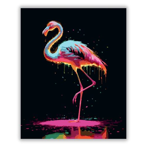 Neon Flamingó és Csillogó Textúrák - Számfestő.hu