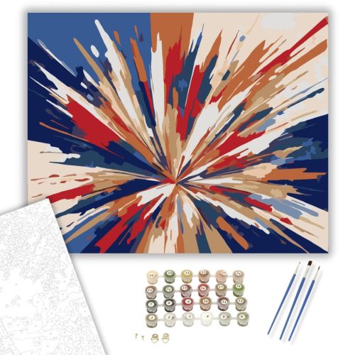 Vibráló Színrobbanás Textúrákkal - számfestő készlet - Számfestő.hu - 80×100cm - keretre feszítve