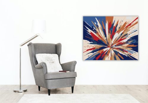 Vibráló Színrobbanás Textúrákkal - számfestő készlet - Számfestő.hu - 40×50cm - keret nélkül