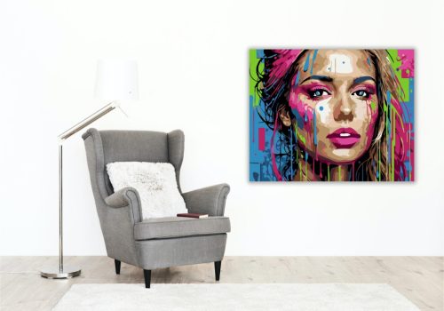 Neon Könnyek és Graffiti Textúrák - számfestő készlet - Számfestő.hu - 60×70cm - keretre feszítve