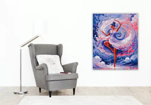 Színes Forgás és Táncoló Alak - számfestő készlet - Számfestő.hu - 50×60cm - keret nélkül