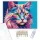 Neon Macska Vibráló Színekkel - számfestő készlet - Számfestő.hu - 80×100cm - keret nélkül