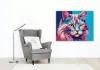 Neon Macska Vibráló Színekkel - számfestő készlet - Számfestő.hu - 50×60cm - keret nélkül