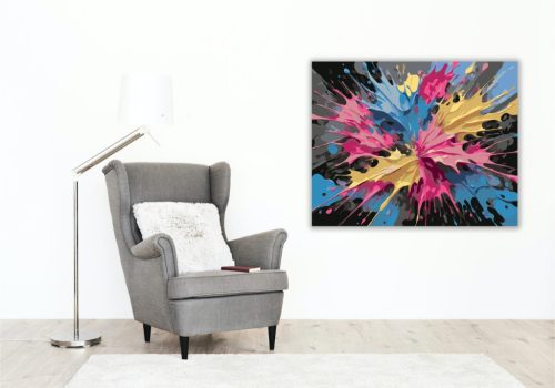 Neon Színű Impasto Káosz - számfestő készlet - Számfestő.hu - 40×50cm - keretre feszítve