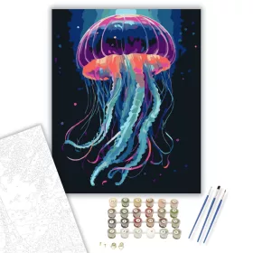 Kozmikus Medúza Élénk Színátmenetekkel - számfestő készlet - Számfestő.hu - 40×50cm - keret nélkül