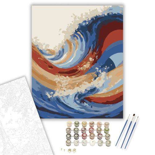 Hullámzó Színek és Textúrák - számfestő készlet - Számfestő.hu - 50×60cm - keret nélkül