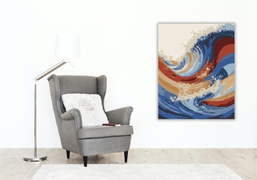 Hullámzó Színek és Textúrák - számfestő készlet - Számfestő.hu - 80×100cm - keretre feszítve