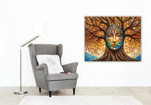 Arcot Formáló Fa Textúrált Ágakkal - számfestő készlet - Számfestő.hu - 60×70cm - Keret nélkül