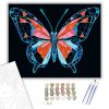 Geometrikus Pillangó Neon Színekben - számfestő készlet - Számfestő.hu - 60×70cm - keretre feszítve