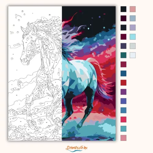 Galaktikus Paripa Neon Színátmenetekkel - számfestő készlet - Számfestő.hu - 40×50cm - Keret nélkül
